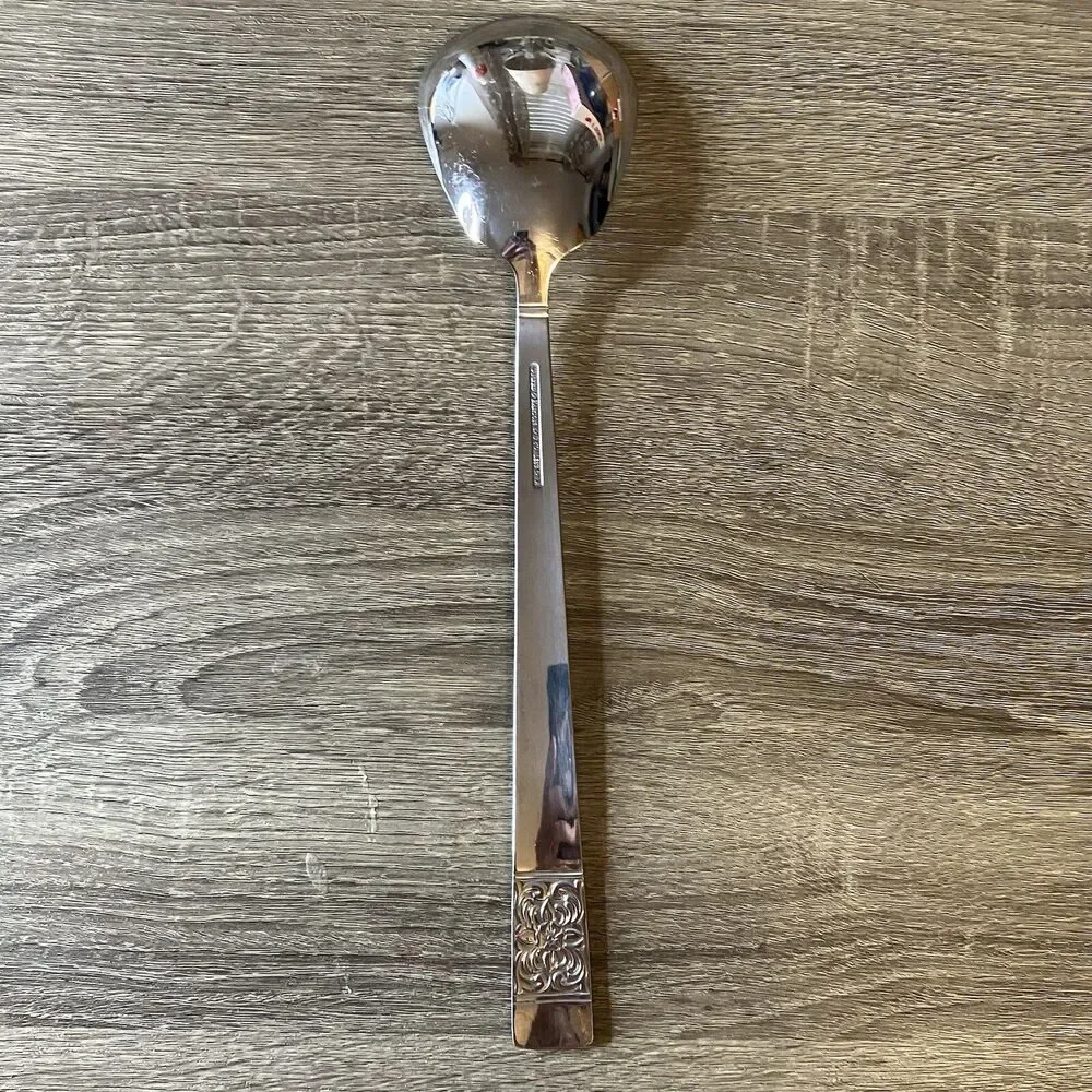 Reed & Barton HARVEST BOUQUET Stainless 18/10 Silverware Salad Serving Set